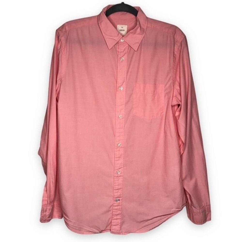 Gap Lived In Pink Oxford Button Front Long Sleeve Cotton Shirt Mens Size Medium